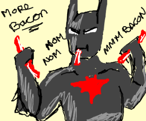 Batman eats bacon