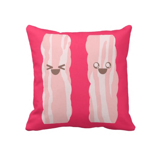 Bacon strip pillow